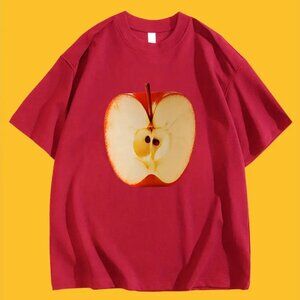 100% Cotton Round Neck Apple Tee